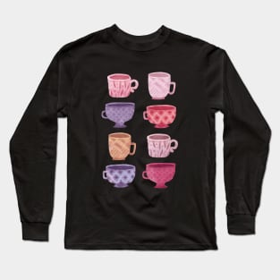 Pink Coffee cups collection Long Sleeve T-Shirt